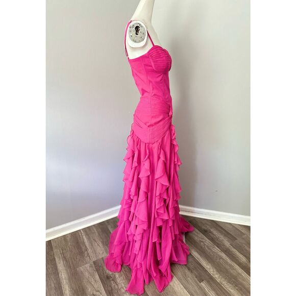 NWT PATBO BUSTIER RUFFLE MAXI DRESS SIZE 4 $1100 - Picture 9 of 12